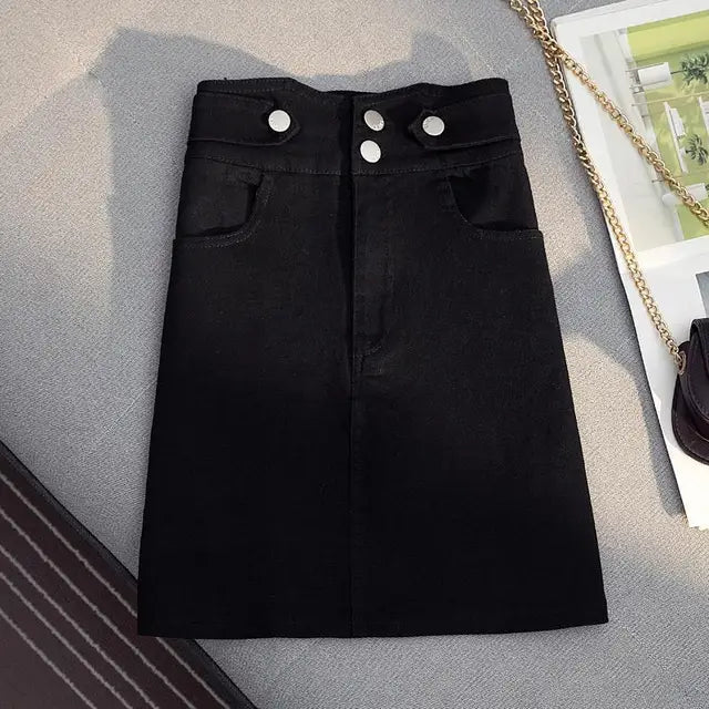 Spring Summer White Black Denim Mini Skirt Women Fashion High Waist A-line Short Skirt Korean Style Y2k Harajuku Jeans Skirts