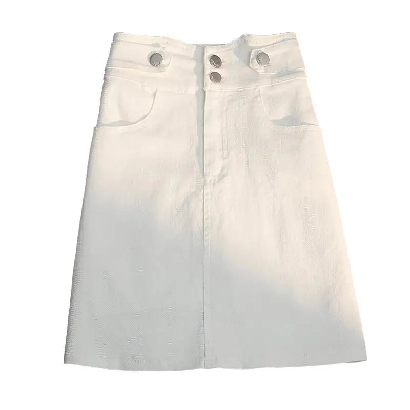 Spring Summer White Black Denim Mini Skirt Women Fashion High Waist A-line Short Skirt Korean Style Y2k Harajuku Jeans Skirts