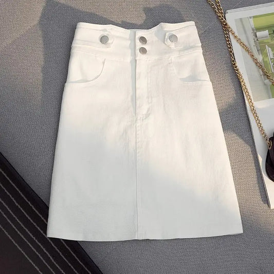 Spring Summer White Black Denim Mini Skirt Women Fashion High Waist A-line Short Skirt Korean Style Y2k Harajuku Jeans Skirts